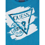 Guess Maglia tinta unita con Stampa Verde Acqua per Neonato N5BR11Z3OK1 VERDE ACQUA GUESS 