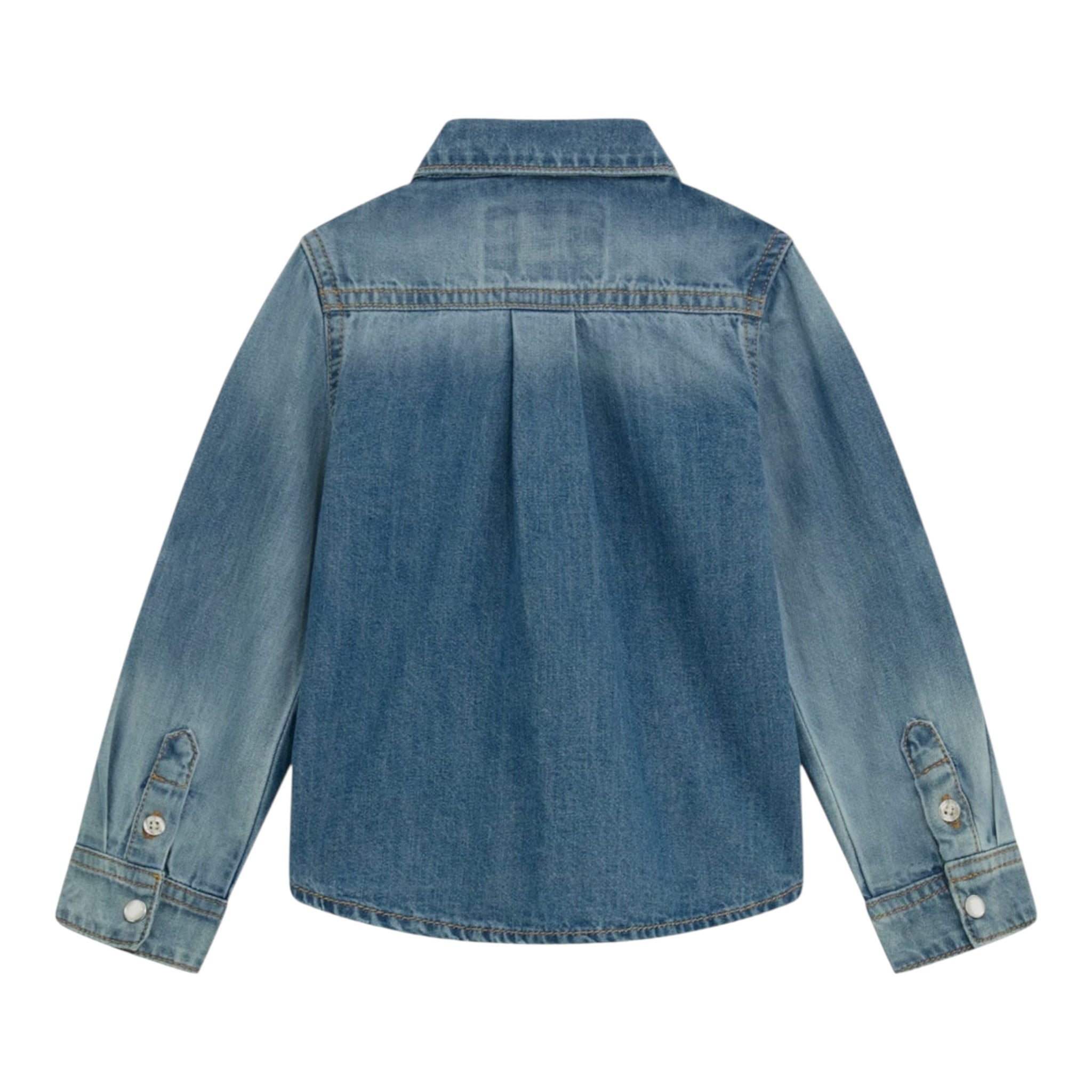 Guess Camicia In Denim tinta unita Azzurro per Bambino N5RH05D5K80J AZZURRO GUESS 