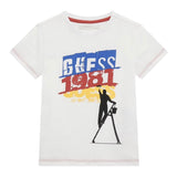 Guess T-Shirt tinta unita con Stampa Bianco per Bambino N5RI02K8HM4 BIANCO GUESS 