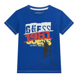Guess T-Shirt tinta unita con Stampa Blu per Bambino N5RI02K8HM4 BLU GUESS 