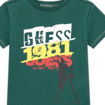 Guess T-Shirt tinta unita con Stampa Verde per Neonato N5RI02K8HM4N VERDE GUESS 