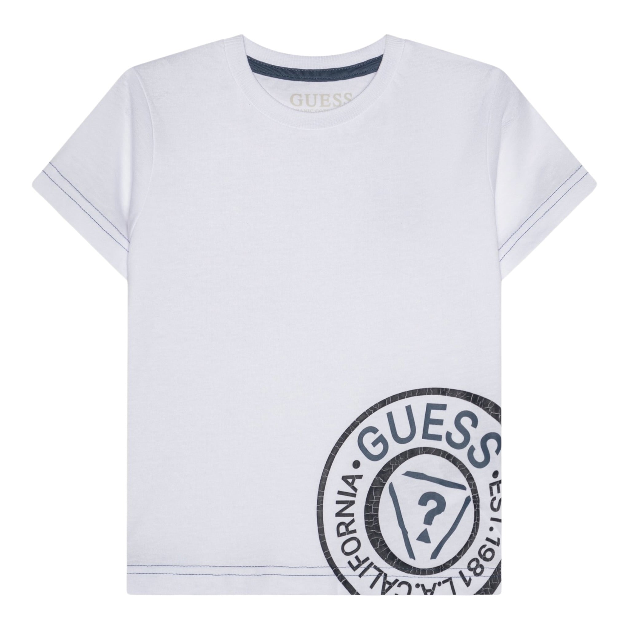 Guess T-Shirt tinta unita con Stampa Bianco per Bambino N5RI15K8HM4 BIANCO GUESS 