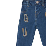 Guess Jeans tinta unita con Stampa Azzurro per Bambino N5YA04D4CA0 AZZURRO GUESS 