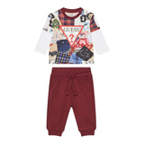 Guess Completo 2Pz Shirt-Pantalone Bordeaux per Bambino N5YG00K8HM4 BORDEAUX GUESS 
