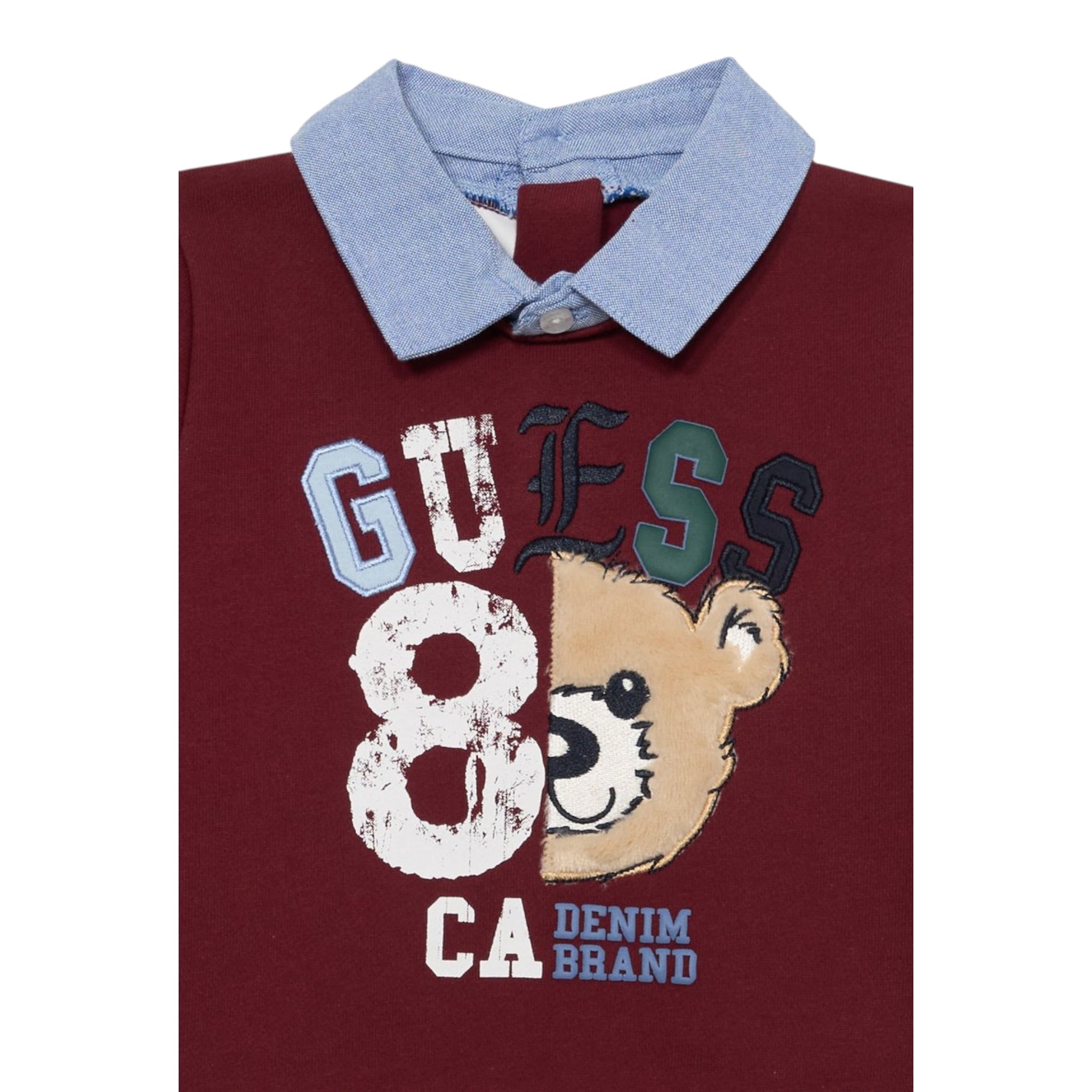 Guess Completo 2 Pezzi Felpa-Jeans Bordeaux per Bambino N5YG13KAX74 BORDEAUX GUESS 