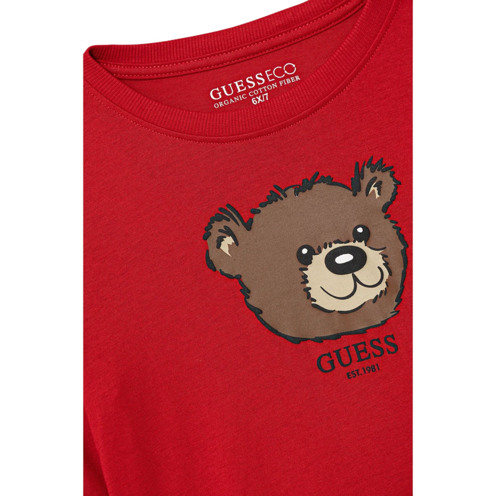 Guess Shirt tinta unita Girocollo con Stampa Rosso per Bambino N5YI125K8HM4J ROSSO GUESS 