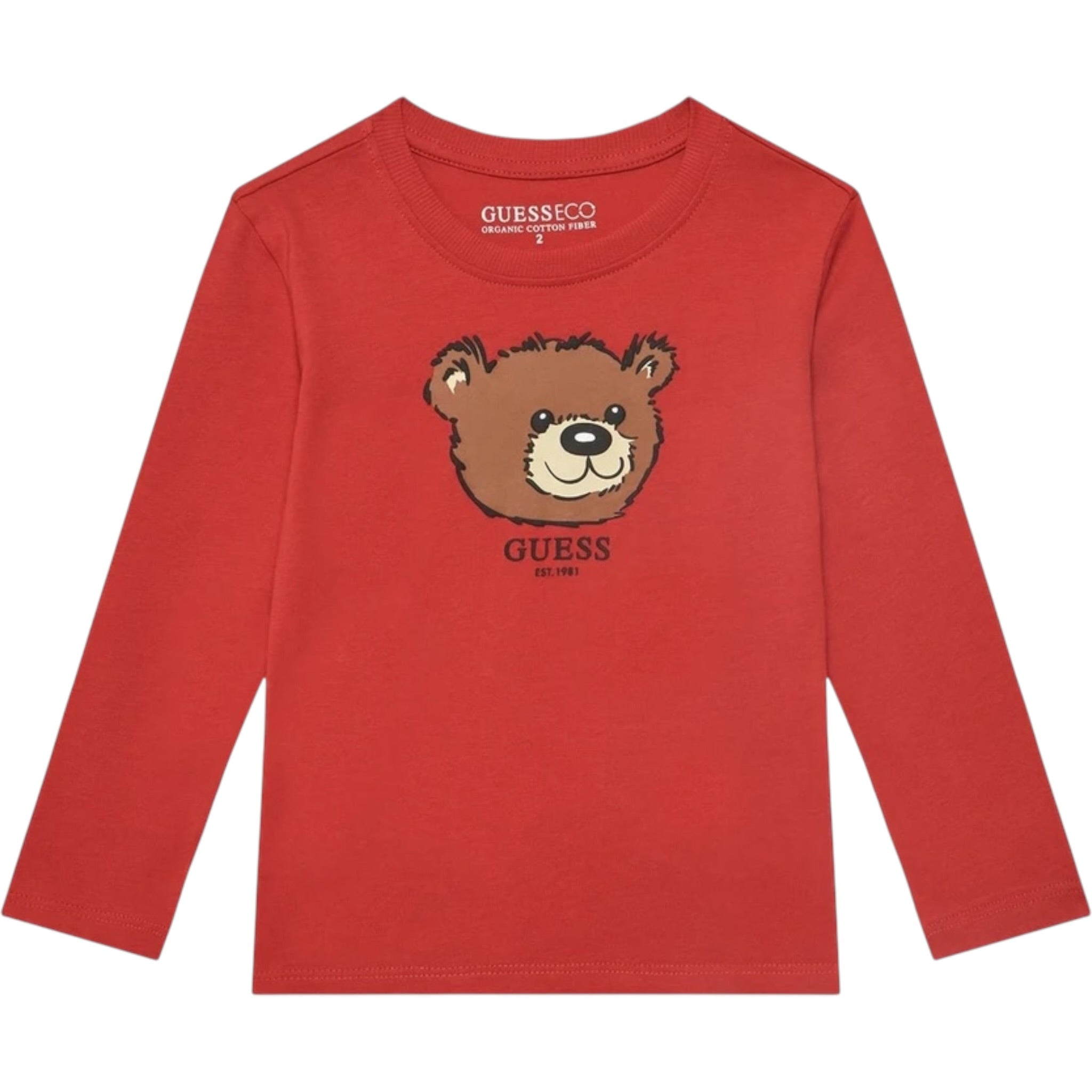 Guess Shirt tinta unita Girocollo con Stampa Rosso per Neonato N5YI125K8HM4 ROSSO GUESS 