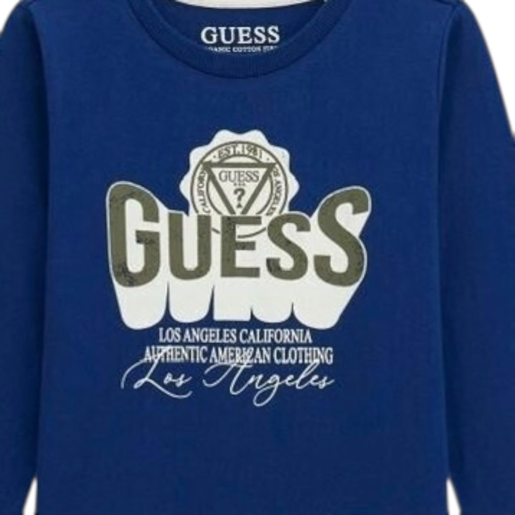 Guess Shirt tinta unita con Stampa Blu per Neonato N5YI13K8HM0 BLU GUESS 