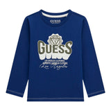 Guess Shirt tinta unita con Stampa Blu per Neonato N5YI13K8HM0X BLU GUESS 