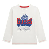 Guess Shirt tinta unita con Stampa Bianco per Bambino N5YI13K8HM0XX BIANCO GUESS 
