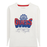 Guess Shirt tinta unita con Stampa Bianco per Bambino N5YI13K8HM0XX BIANCO GUESS 