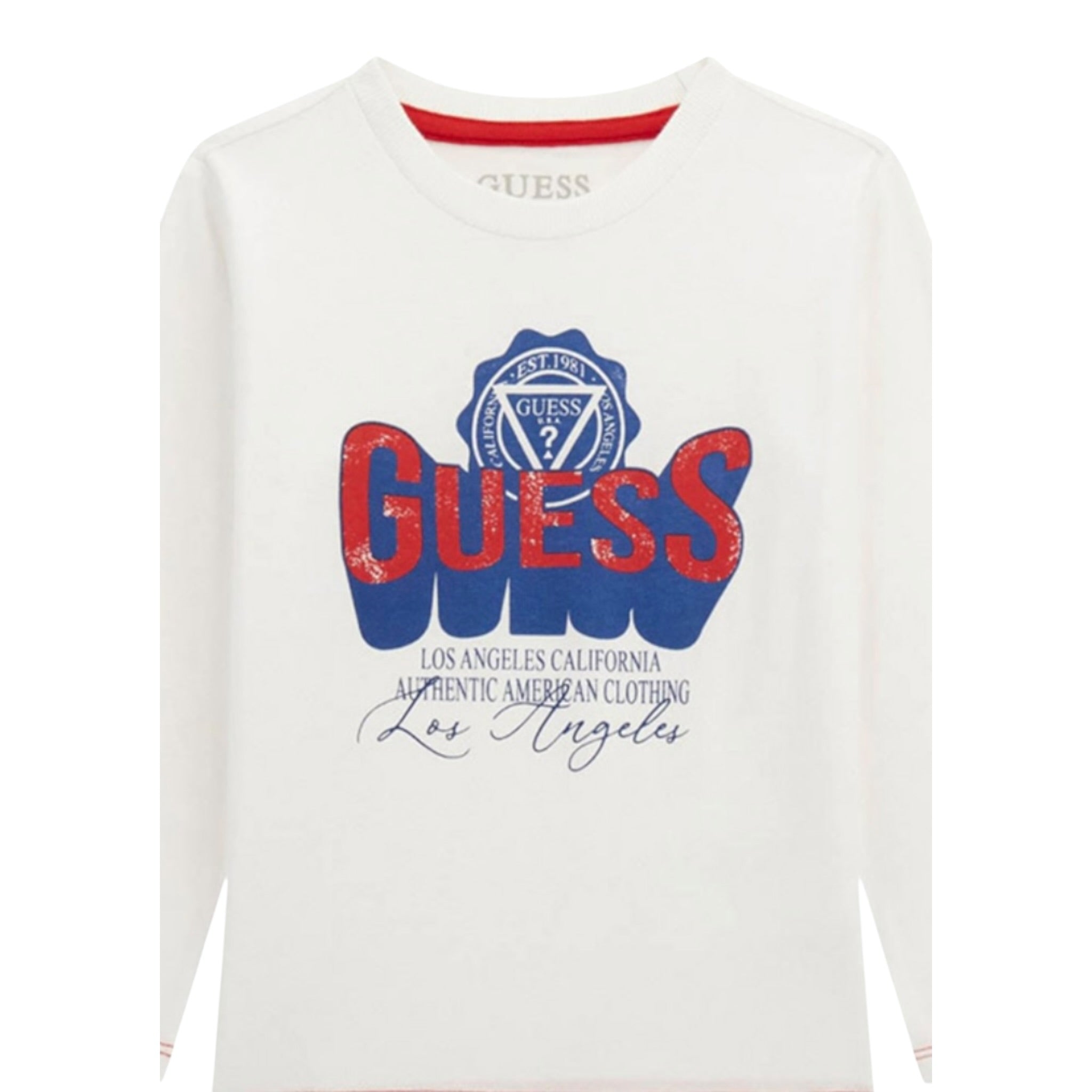 Guess Shirt tinta unita con Stampa Bianco per Bambino N5YI13K8HM0XX BIANCO GUESS 