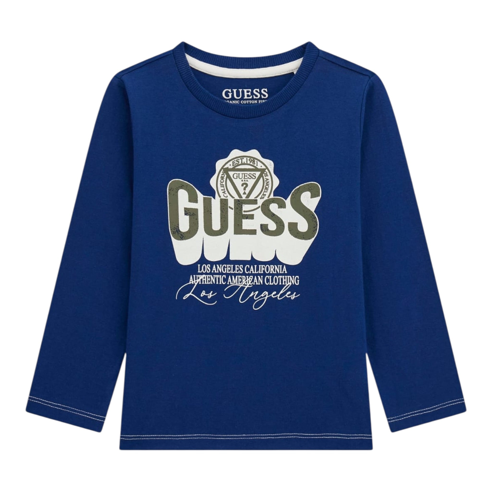 Guess Shirt tinta unita con Stampa Blu per Neonato N5YI13K8HM0XXN BLU GUESS 