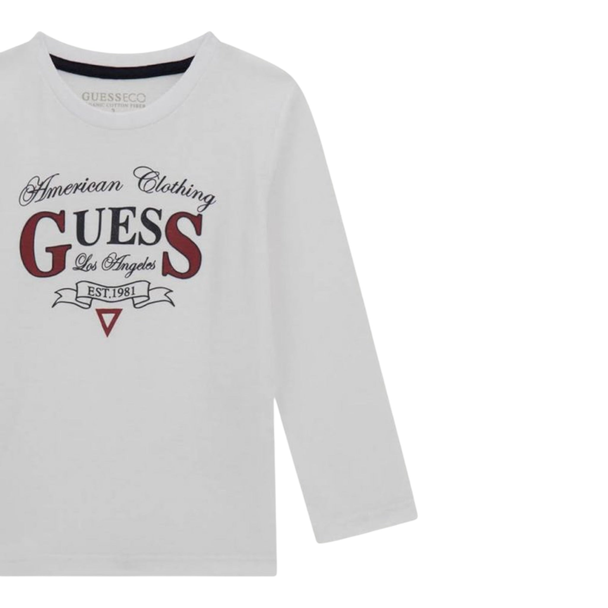 Guess Shirt tinta unita con Stampa Bianco per Neonato N5YI21K8HM4XX BIANCO GUESS 