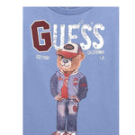 Guess Shirt tinta unita Girocollo con Stampa Azzurro per Bambino N5YI23K8HM4 AZZURRO GUESS 