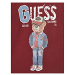 Guess Shirt tinta unita Girocollo con Stampa Bordeaux per Neonato N5YI23K8HM4XXN BORDEAUX GUESS 