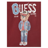 Guess Shirt tinta unita Girocollo con Stampa Bordeaux per Neonato N5YI23K8HM4XXN BORDEAUX GUESS 