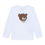 Guess Shirt tinta unita Girocollo con Stampa Bianco per Neonato N5YI25K8HM4 BIANCO GUESS 