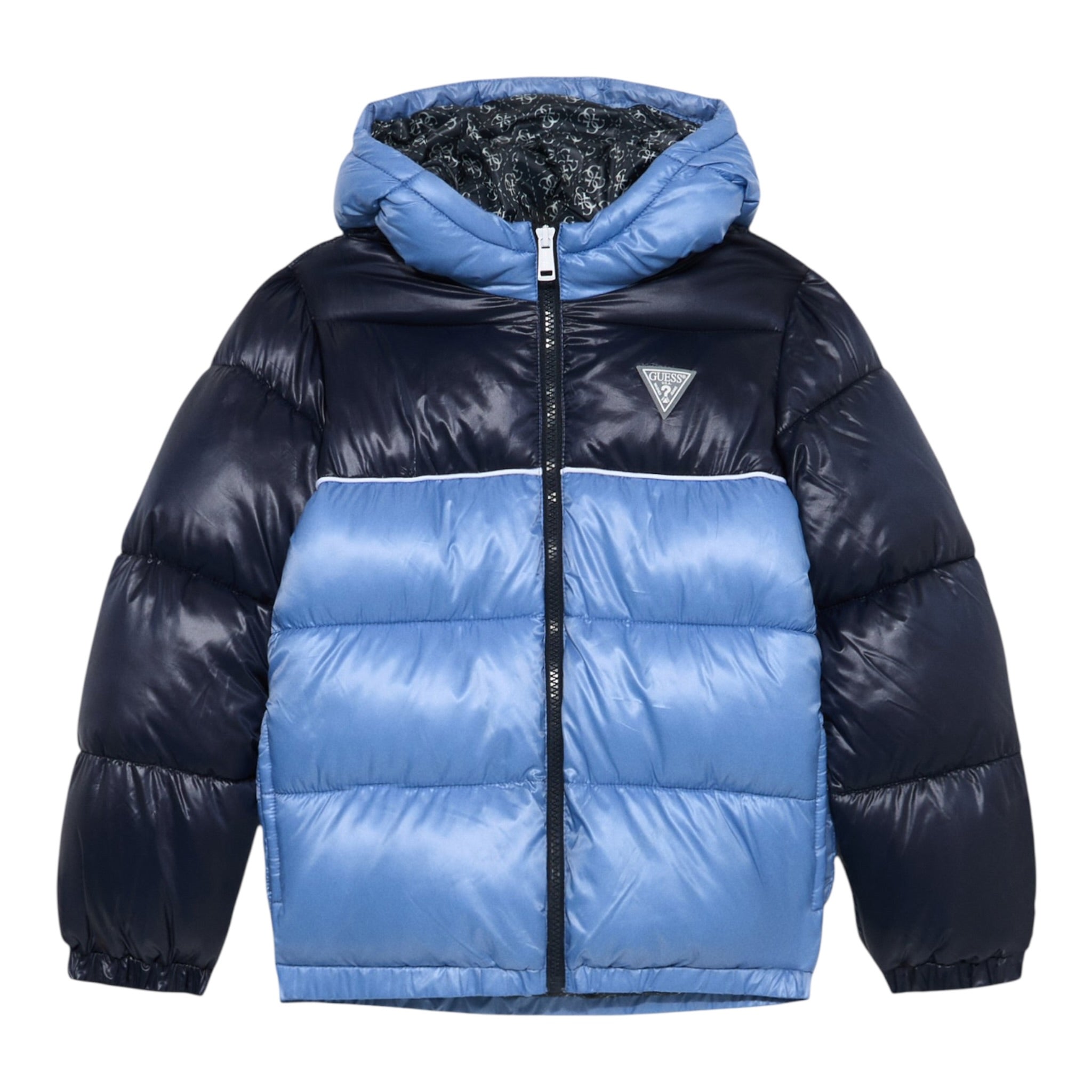 Guess Giubbino Bicolore con Zip E Cappuccio Blu per Neonato N5YL00WEGY0X BLU GUESS 