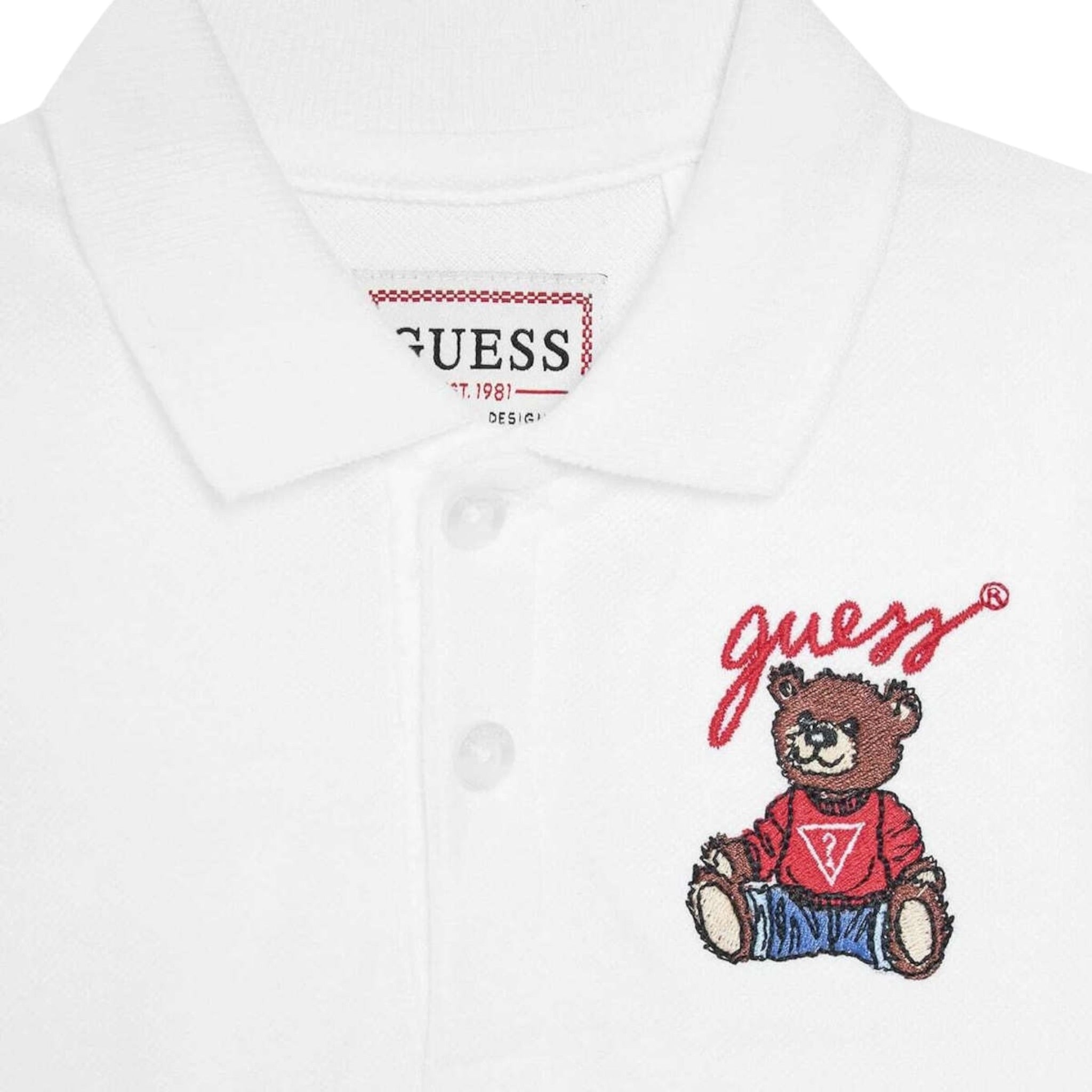 Guess Polo tinta unita con Logo Bianco per Neonato N5YP00KADZ4 BIANCO GUESS 