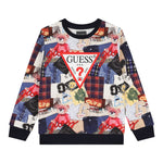 Guess Felpa tinta unita con Stampa Blu per Neonato N5YQ00KA6R44 BLU GUESS 