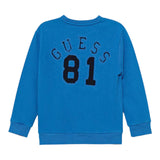 Guess Felpa Girocollo tinta unita con Stampa Cobalto per Bambino N5YQ03KAD74 COBALTO GUESS 