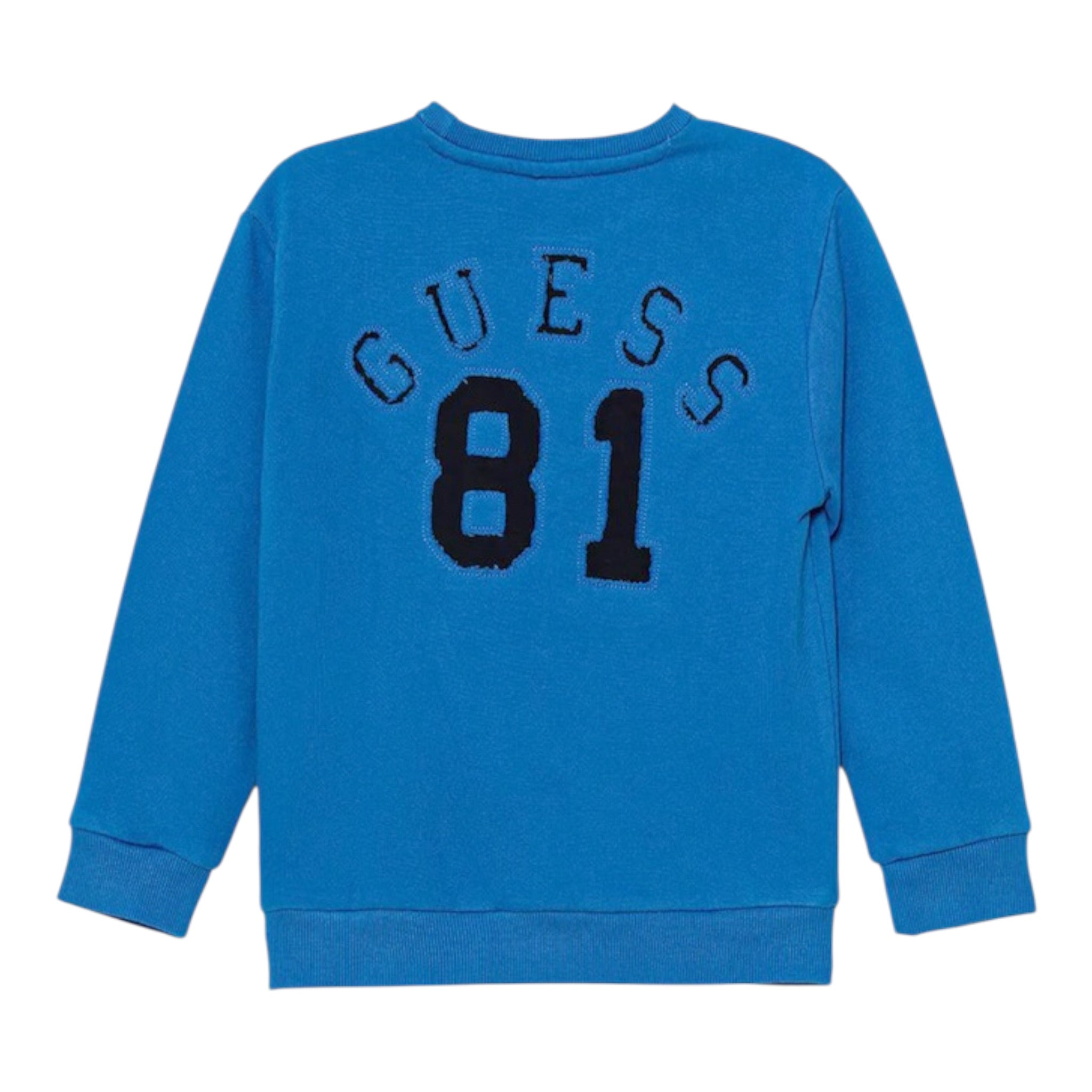 Guess Felpa Girocollo tinta unita con Stampa Cobalto per Bambino N5YQ03KAD74 COBALTO GUESS 