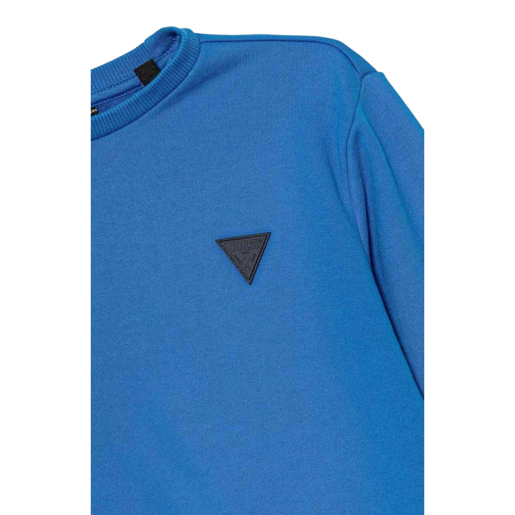 Guess Felpa Girocollo tinta unita con Stampa Cobalto per Bambino N5YQ03KAD74 COBALTO GUESS 