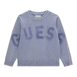 Guess Maglia tinta unita con Ricami Azzurro per Bambino N5YR05Z3OK1 AZZURRO GUESS 