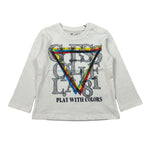 Guess Shirt Girocollo tinta unita con Stampa Panna per Neonato N63I4430IO9 PANNA GUESS 