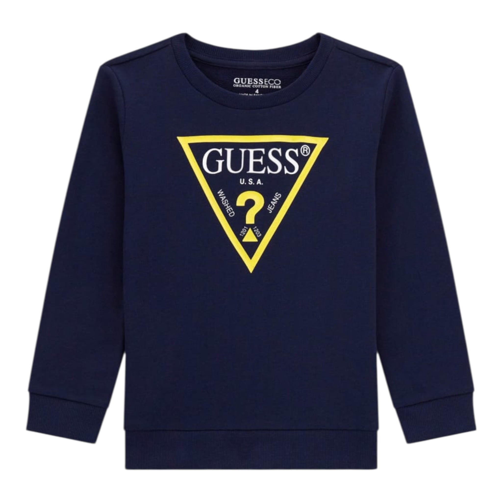 Guess Felpa tinta unita con Stampa Blu per Neonato N73Q10KAUG0 BLU GUESS 