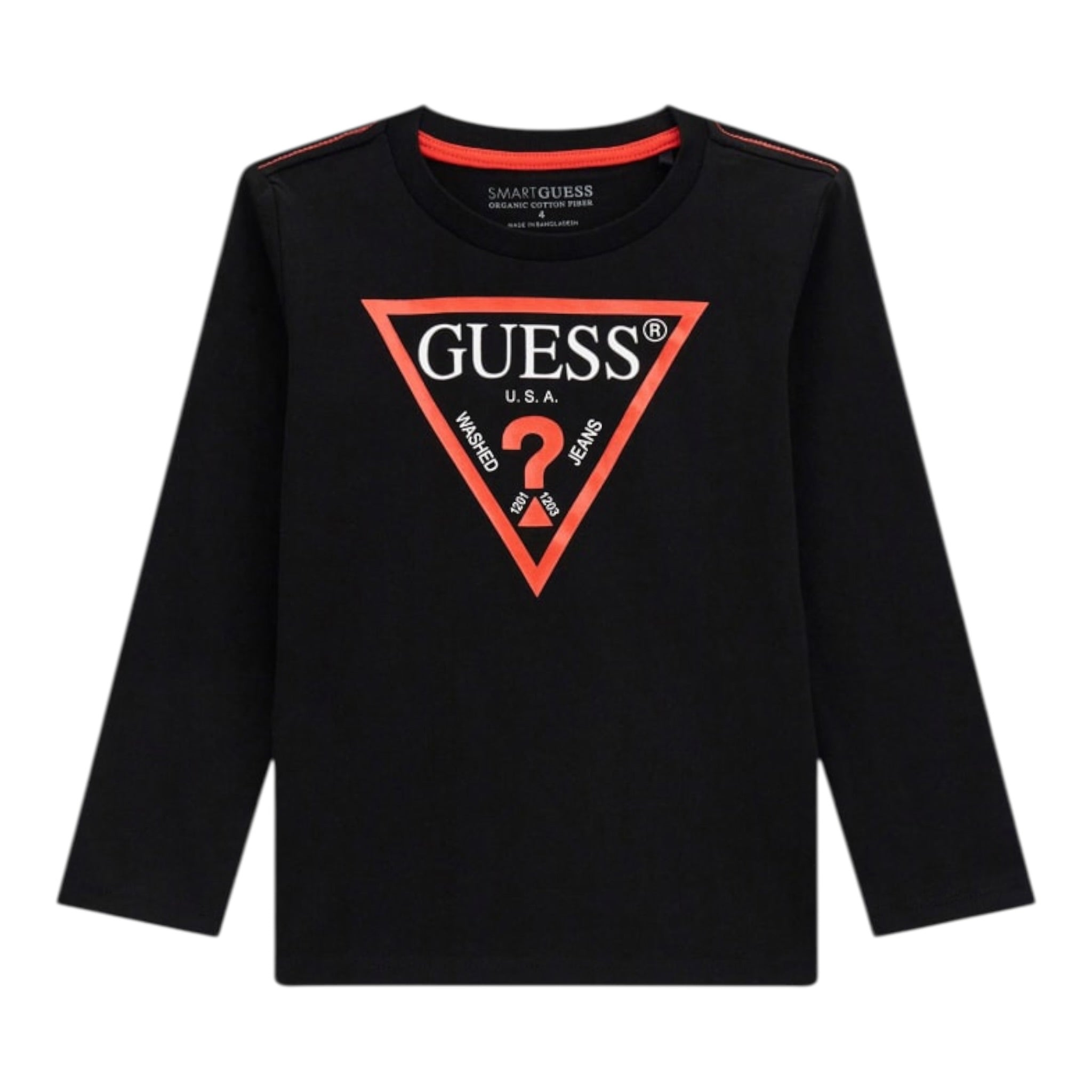 Guess Shirt tinta unita con Stampa Nero per Neonato N84I24K5M20 NERO GUESS 