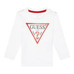 Guess Shirt tinta unita con Stampa Bianco per Neonato N84I24K8HM0X BIANCO GUESS 