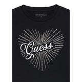 Guess Shirt Girocollo tinta unita con Brillantini Nero per Bambina SHITGGU NERO GUESS 