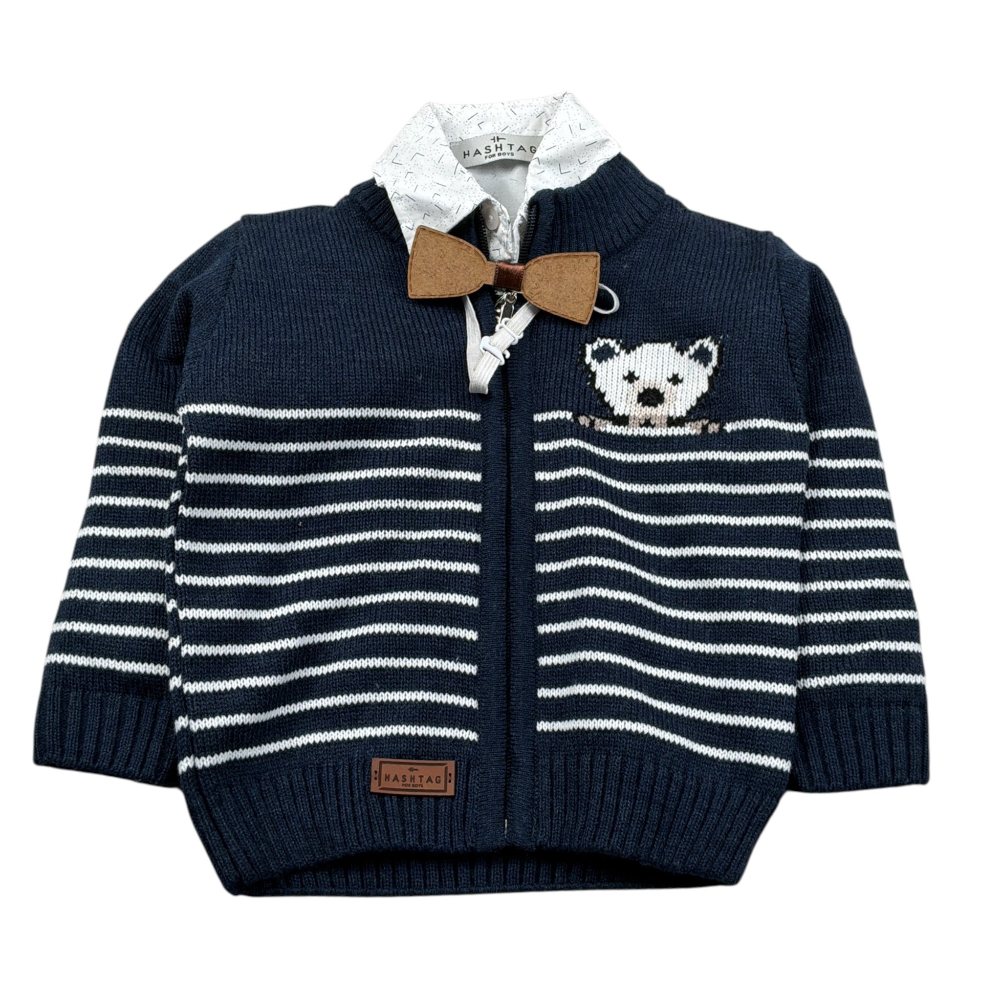 Hashstag For Boys Completo 2 Pezzi Camicia-Cardigan Blu per Neonato 243606 BLU HASHSTAG FOR BOYS 