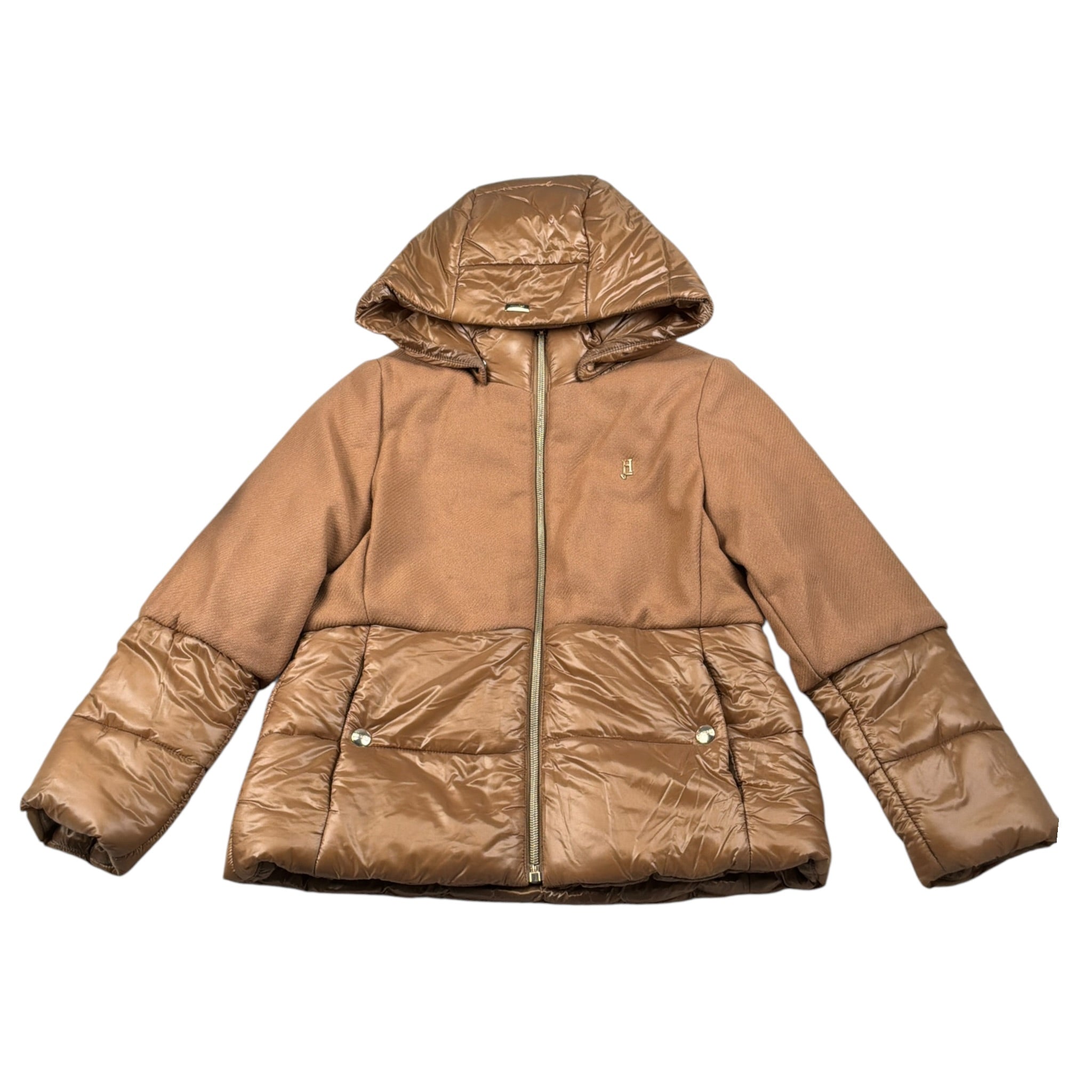 Herno Giubbino tinta unita con Cappuccio Cammello per Bambina GI000095G CAMMELLO HERNO 