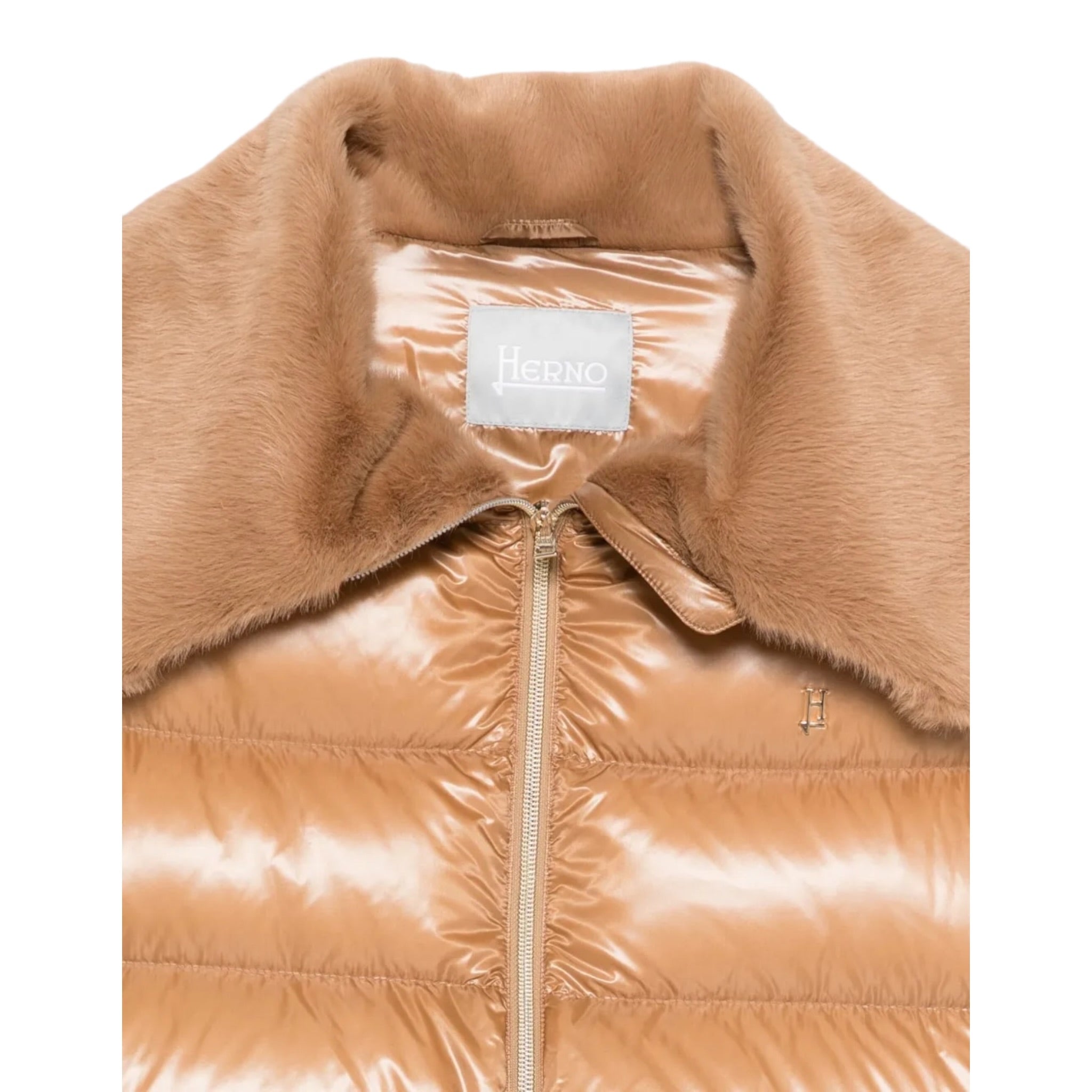 Herno Giubbino tinta unita con Zip Beige per Bambina PI00183G BEIGE HERNO 