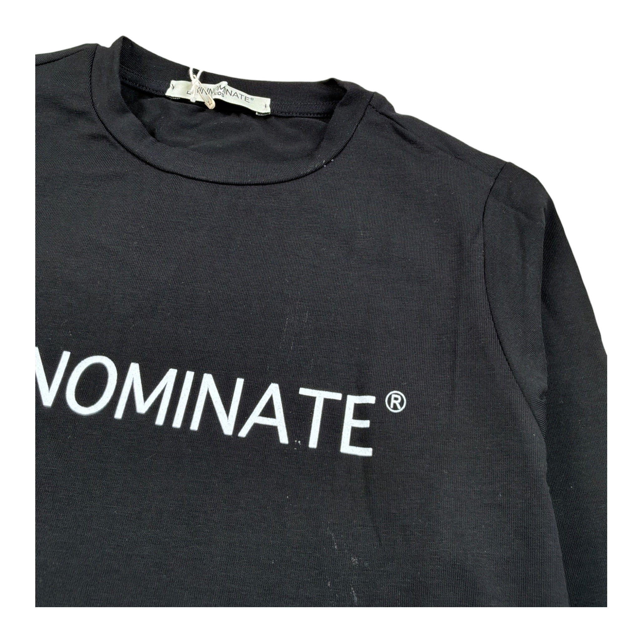 Hinnominate Shirt Girocollo tinta unita con Logo Nero per Bambino 3631M00082 NERO HINNOMINATE 