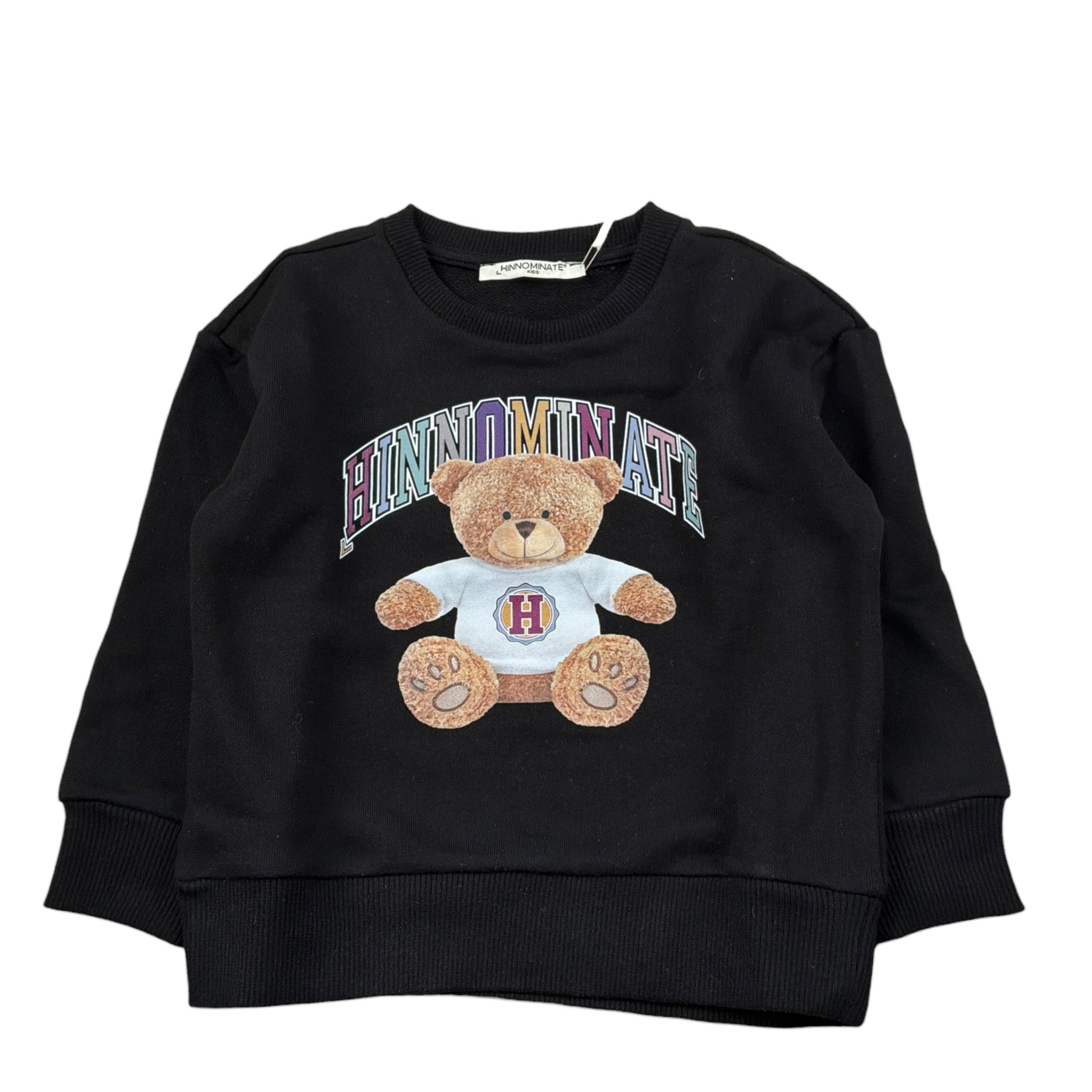 Hinnominate Felpa tinta unita con Stampa Nero per Bambino 3641F00285 NERO HINNOMINATE 