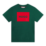 Hugo T-Shirt tinta unita con Stampa Verde per Bambino G00144 VERDE HUGO 