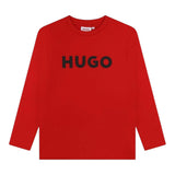 Hugo Shirt tinta unita con Stampa Rosso per Bambino G00145 ROSSO HUGO 