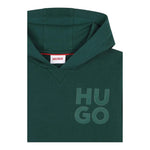 Hugo Felpa tinta unita con Cappuccio E Stampa Verde per Bambino G00164 VERDE HUGO 