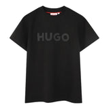 Hugo T-Shirt tinta unita con Stampa Nero per Bambino G00333 NERO HUGO 