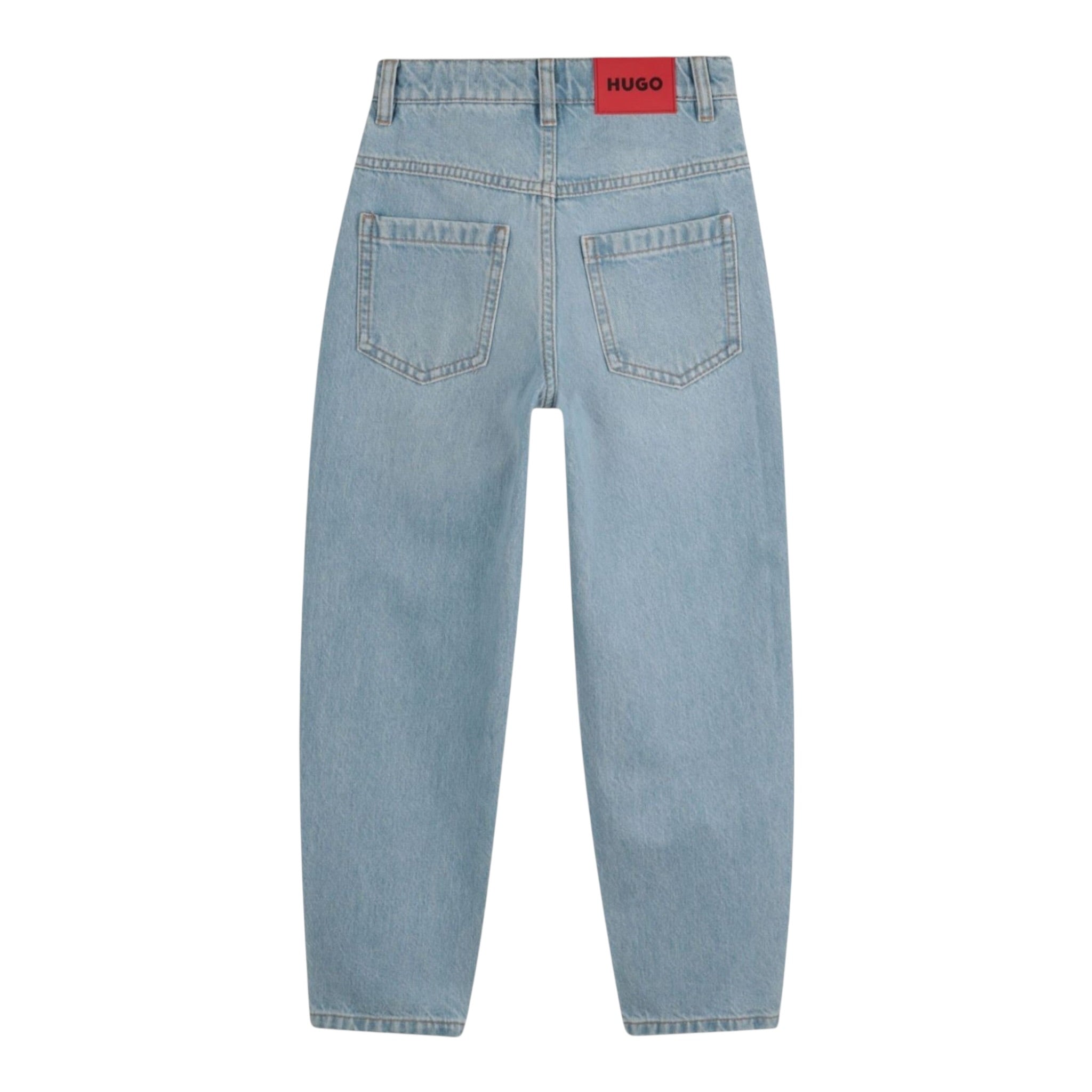 Hugo Jeans tinta unita con Logo Azzurro per Bambino G00381 AZZURRO HUGO 
