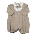 I Delfi Pagliaccetto Bicolore con Colletto Beige per Neonato 24A4331 BEIGE I DELFI 