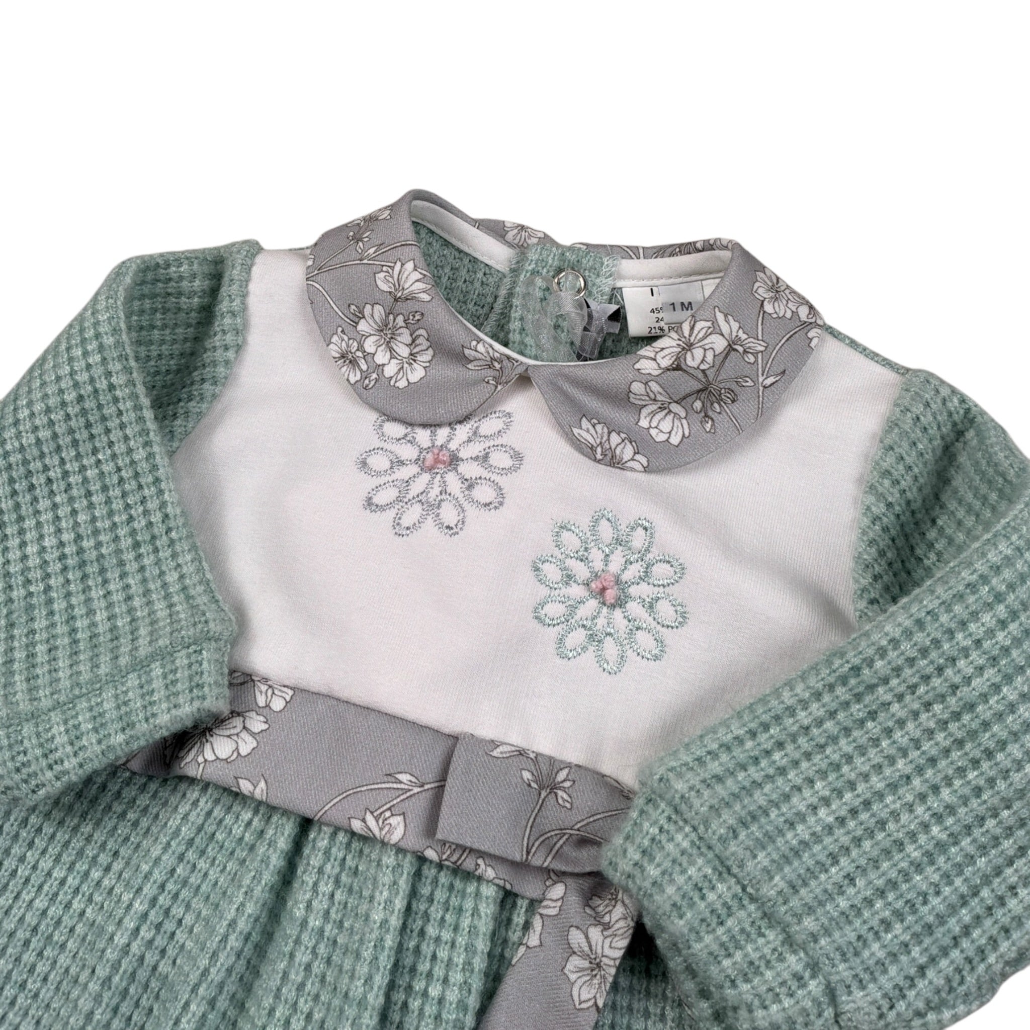 I Delfi Tutina tinta unita In Filo Verde per Neonata 25A6000 VERDE I DELFI 