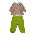 I Delfi Completo 2 Pz Pantalone-Maglia Bicolore Marrone/Verde per Neonato 25A63599 MARRONE/VERDE I DELFI 
