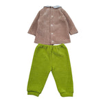 I Delfi Completo 2 Pz Pantalone-Maglia Bicolore Marrone/Verde per Neonato 25A63599 MARRONE/VERDE I DELFI 