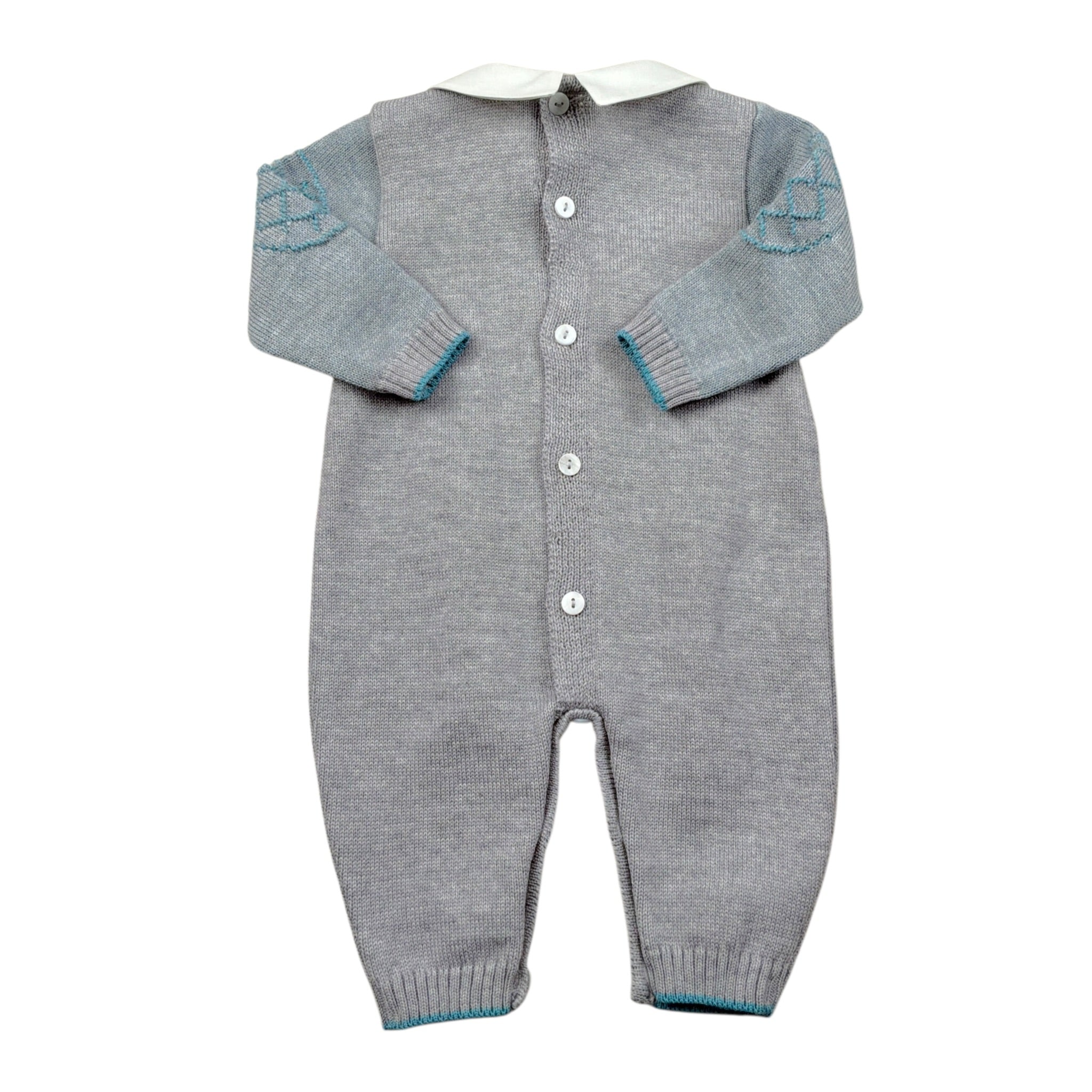 I Delfi Tutina tinta unita con Colletto Grigio per Neonato 25A6460 GRIGIO I DELFI 