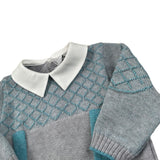 I Delfi Tutina tinta unita con Colletto Grigio per Neonato 25A6460 GRIGIO I DELFI 